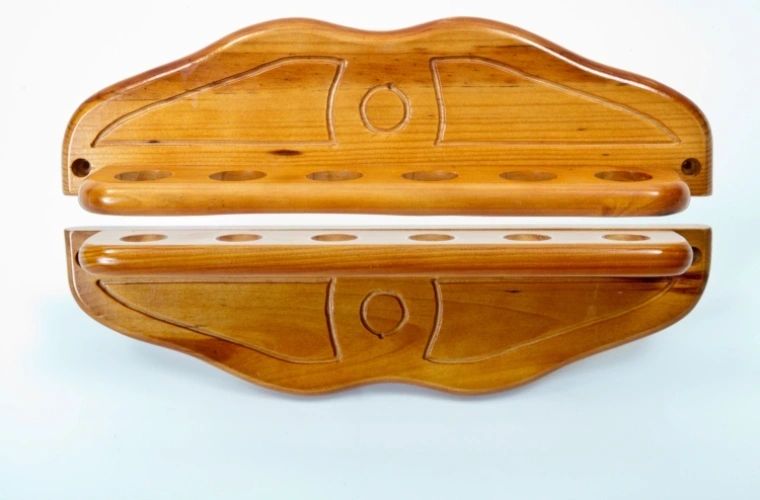 Mitchell 6 Hole Cue Rack Teak